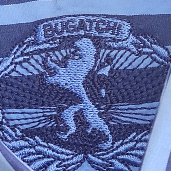 Men's BUGATCHI Blue + Stripe Shirt Shaped Fit Contrasting Collar Cuff Large Blue - Picture 8 of 10